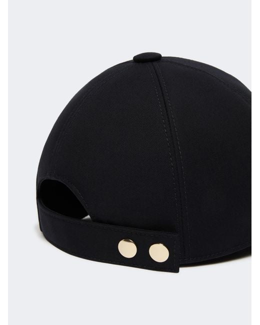 Max Mara Black Ribaldo Logo Embroidered Baseball Cap