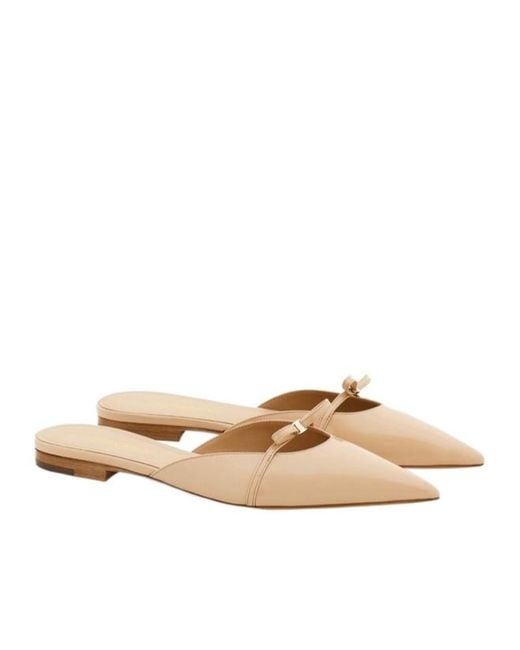 Ferragamo White Ferragamo Mini Bow Pointed-Toe Mules