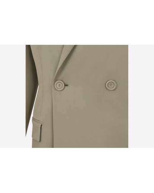 Dior Green Homme Double-Breasted Long-Sleeved Blazer for men