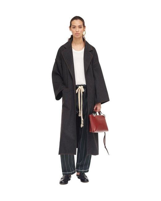 Loewe Black Oversize Belted Coat