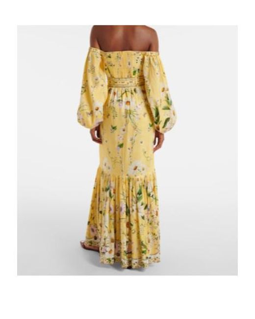 Camilla Metallic Floral Linen And Silk Corset Dress