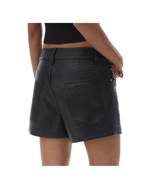 Alexander Wang Black Belt Loops Leather Shorts