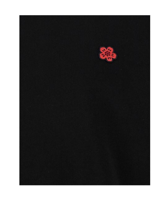 KENZO Black Boke Flower Embroidered Crewneck Sweatshirt for men