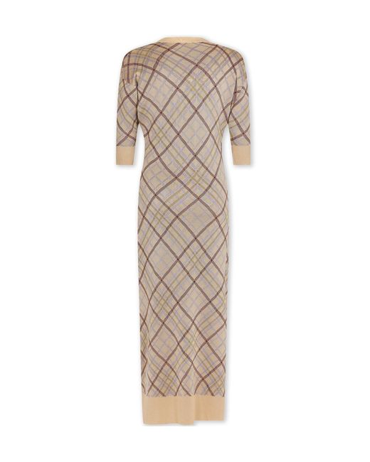 Rabanne Natural Checked Cardigan Dress
