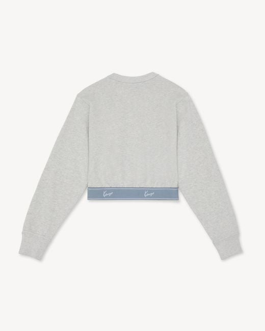 KENZO White Signature' Elasticated Short Sweatshirt