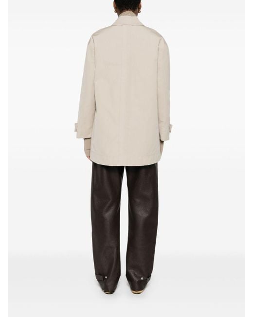 Aspesi Natural Double-Breasted Zip-Detail Coat