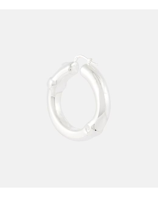 Jil Sander White Small Bamboo Hoop Earrings