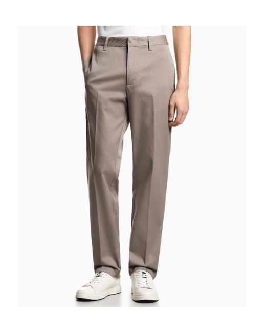 Emporio Armani Gray Logo Plaque Tapered Trousers for men