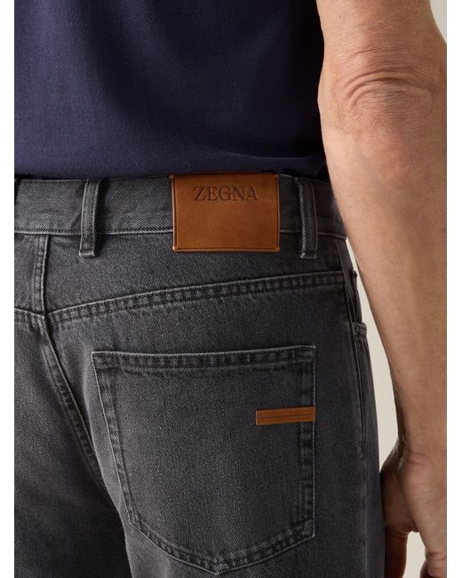 Zegna Gray Roccia Stone-Washed Jeans for men