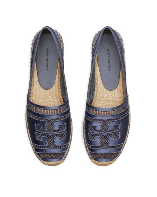 Tory Burch Blue Open Weave Espadrilles