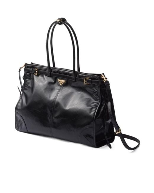 Prada Black Bonnie Extra-Large Leather Handbag