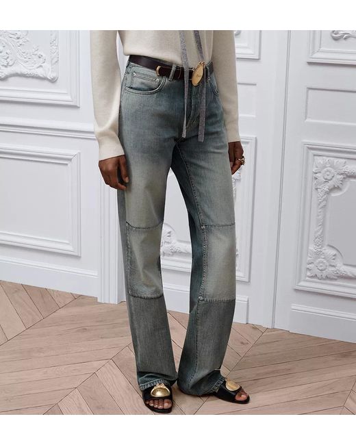 Dior Gray Regular-Fit Jeans With Patches