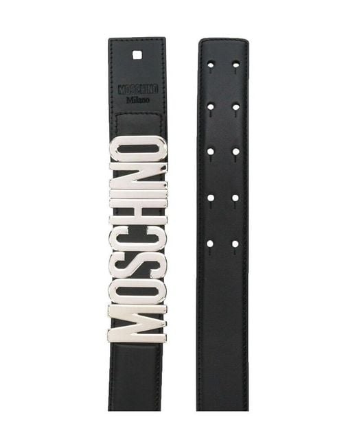 Moschino White Logo Lettering Buckle Belt for men
