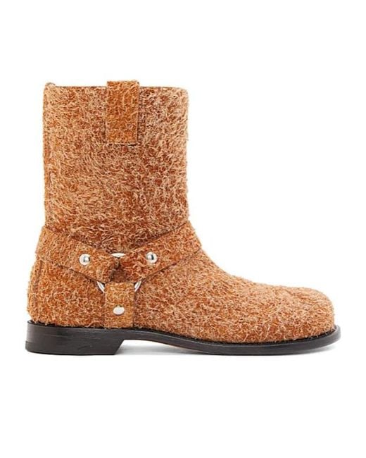 Loewe Brown Campo Biker Ankle Boots