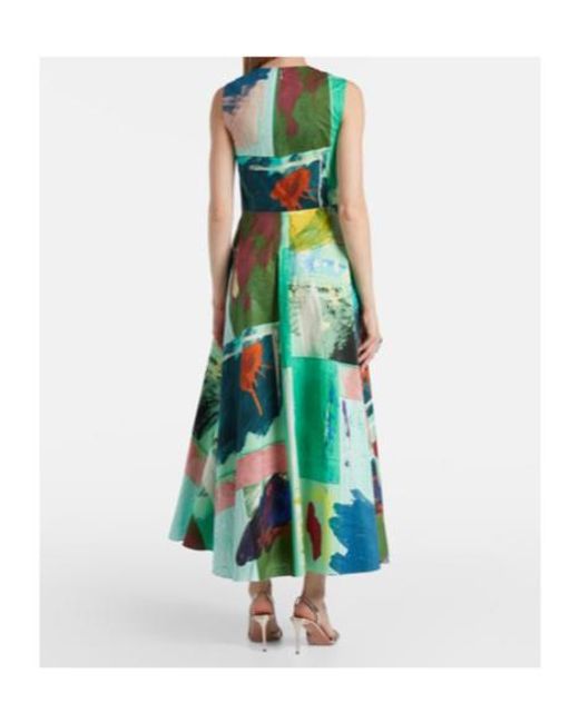 Roksanda Green Nura Bow-Detail Cotton Cocktail Dress