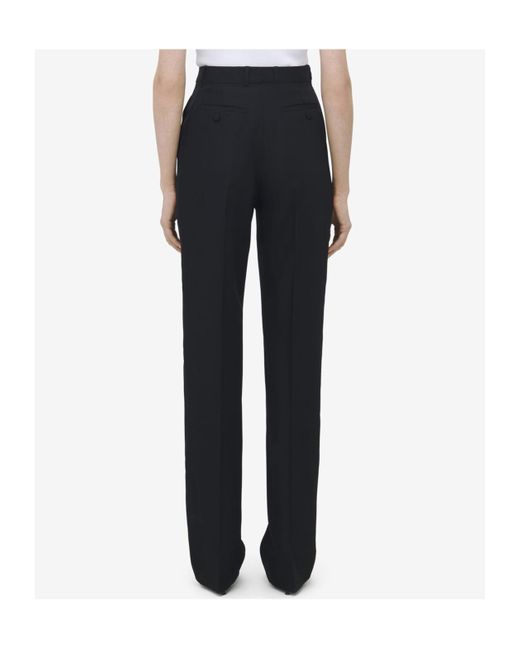 McQueen Black Belt-Looped Tailored Trousers