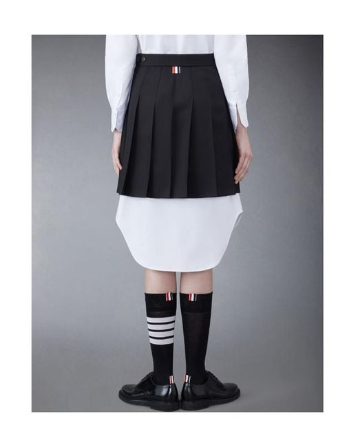 Thom Browne Black Pleated Mini Skirt