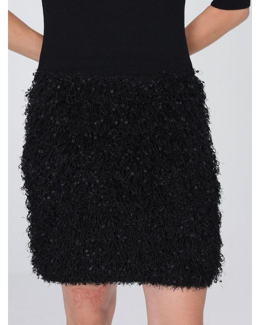 Twinset Black Puff-Sleeve Mini Dress