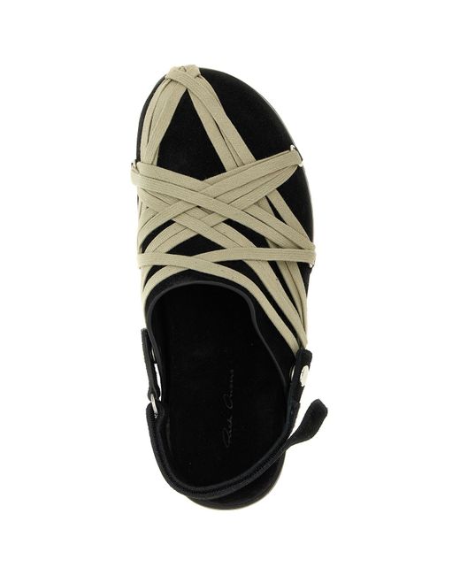 Rick Owens Black 'Megalace Mule Granola' Sabots for men