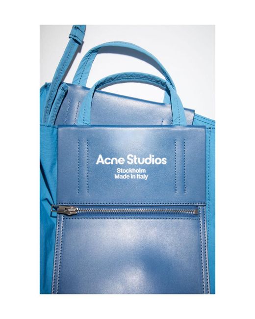 Acne Blue Small Papery Baker Tote Bag for men