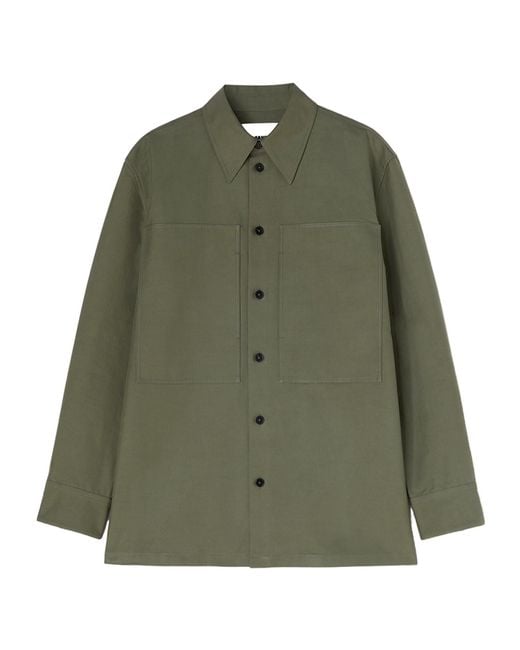 Jil Sander Green Long-Sleeved Shirt for men