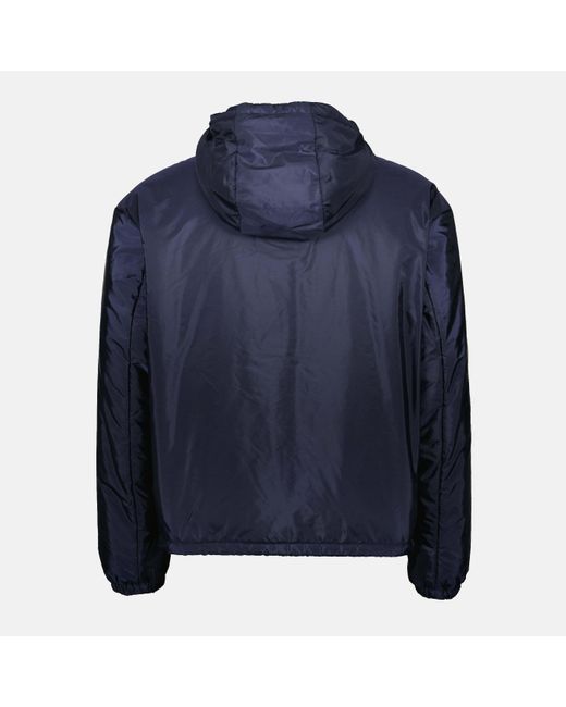Prada Blue Zip-Up Hooded Jacket for men