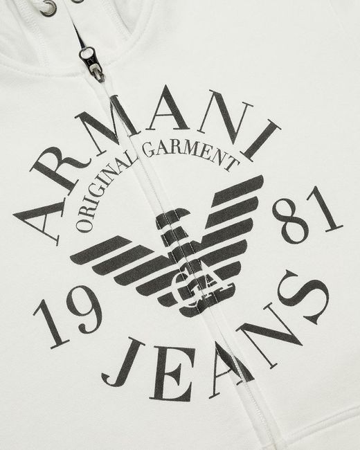 Armani Jeans White Hooded Casual Jacket for men