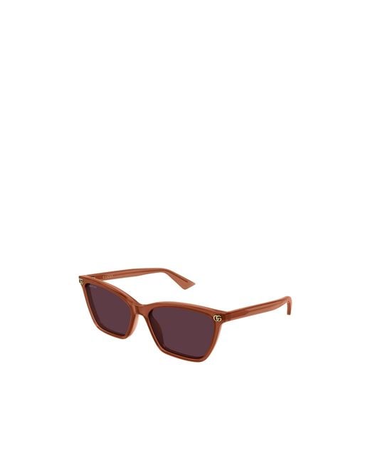 Gucci Purple Double G Cat-Eye Sunglasses