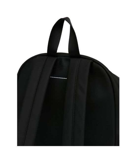 MM6 by Maison Margiela Black Logo-Patch Backpack for men