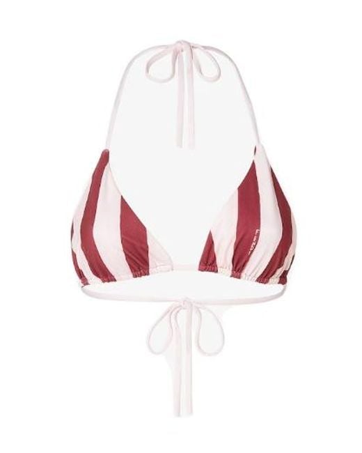 Fendi Red Striped Triangle-Cup Bikini Top