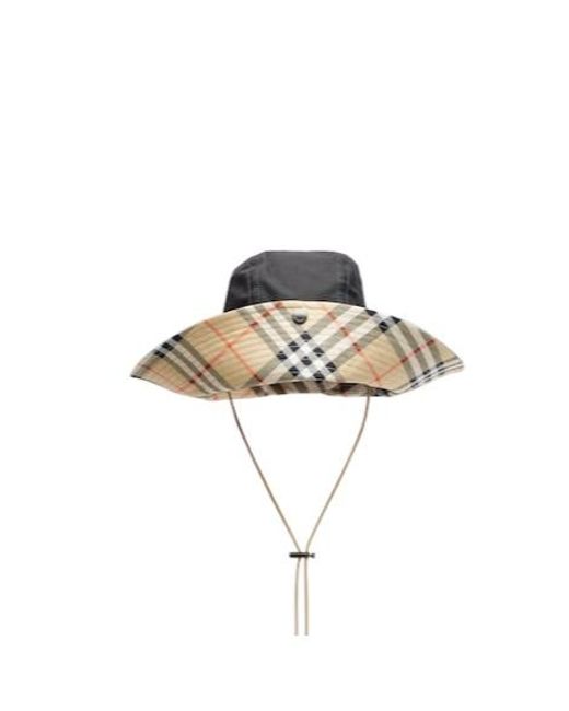 Burberry Metallic Check Cotton Sun Hat