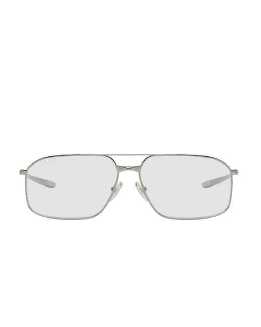 Balenciaga White Eyewear Aviator Frame Sunglasses for men