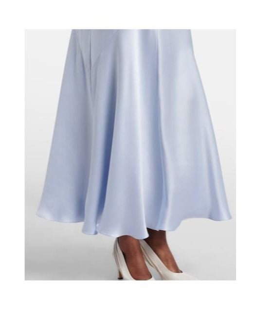 Gabriela Hearst Blue Silk Satin Maxi Dress