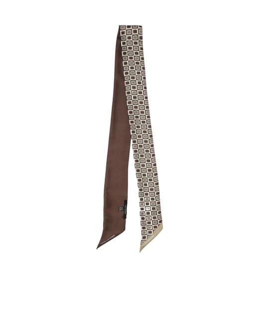 Tagliatore White Geometric Patterned Scarf for men