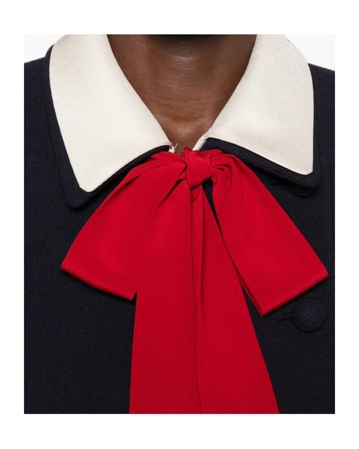 Valentino Blue Bow-Detail Cropped Jacket