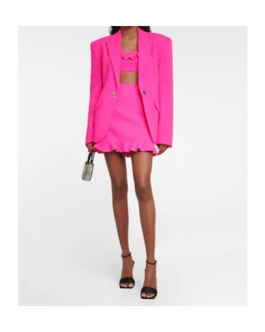 David Koma Pink Embellished Virgin Wool Blazer