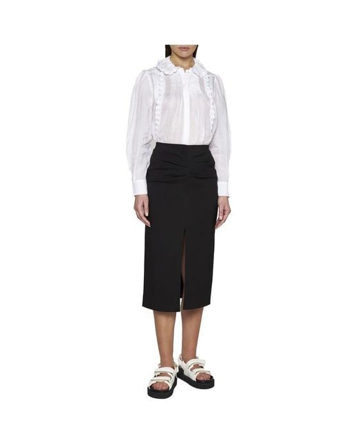 Isabel Marant Black Box Pleated Pencil Skirt