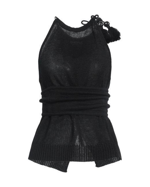 Max Mara Black Sleeveless Crew Neck Knit Top