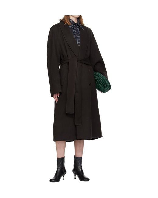 Willy Chavarria Black Smoker's Oversized Double-Sided Wool And Cashmere Blend Long-Sleeved Coat