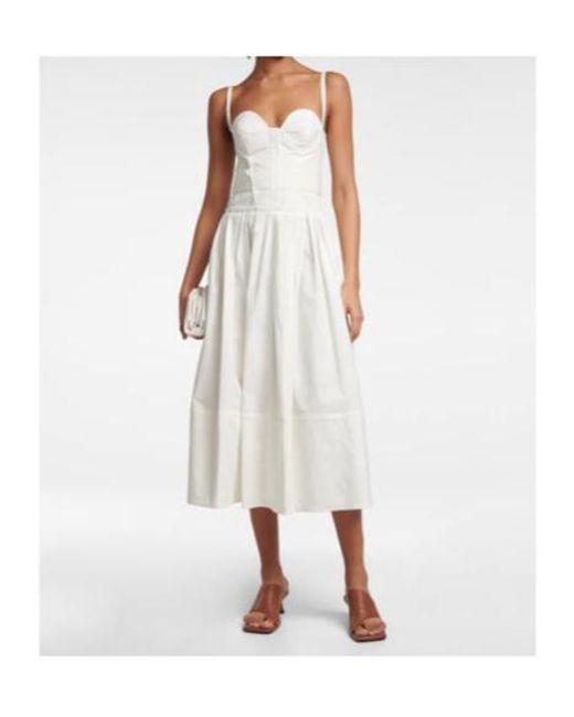 Proenza Schouler White Cotton-Blend Midi Dress