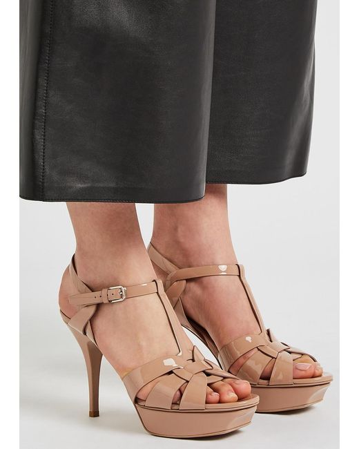 Saint Laurent Pink Tribute 80 Leather Sandals