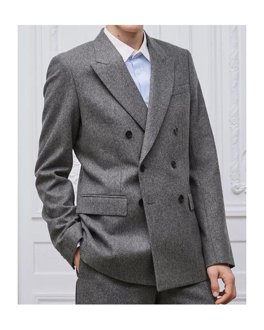 Dior Gray Double-Breasted Jacket for men