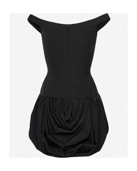 Magda Butrym Black Off-Shoulder Puff Skirt Mini Dress