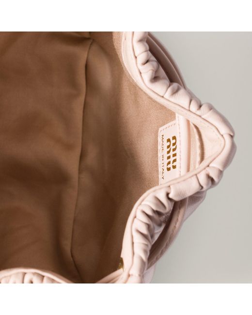 Miu Miu Pink Matelassé Nappa Leather Pouch