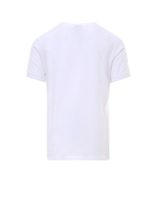 Paul & Shark White Crew Neck Printed Logo T-Shirt for men