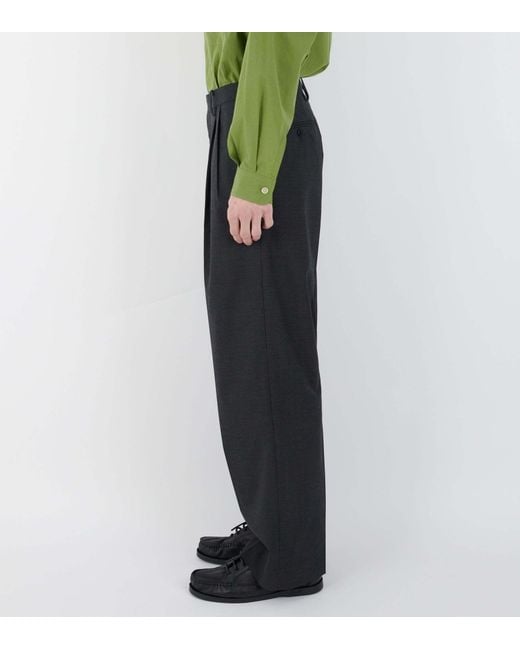 Auralee Gray Casual Pants With Belt Loops for men