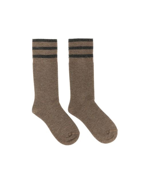 Brunello Cucinelli White Luxe Detailed Long Socks