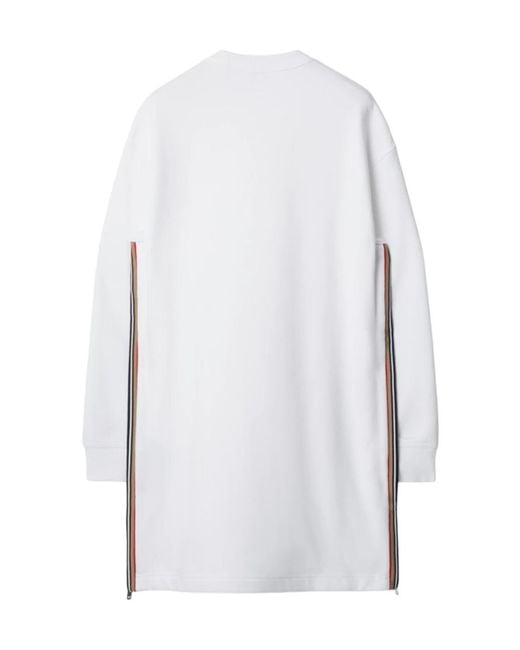 Burberry White Long Sleeved Sweater Dress