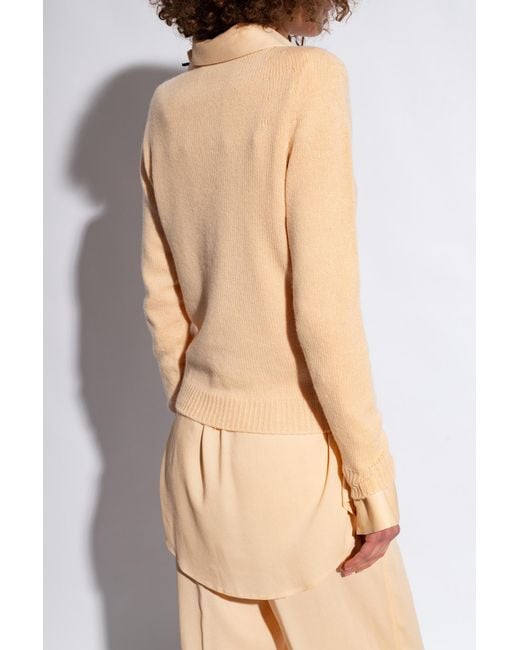 Fabiana Filippi Natural Crewneck Knitted Jumper