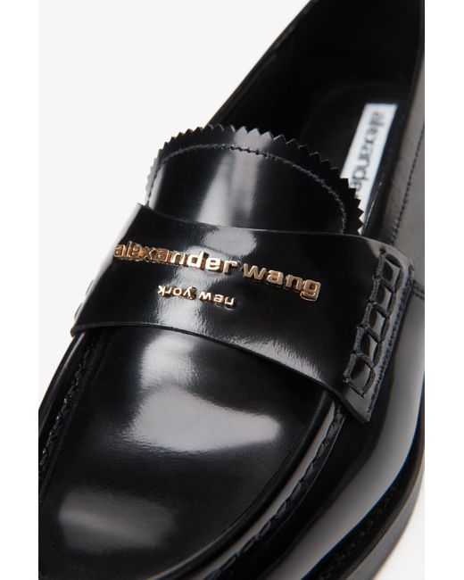 Alexander Wang Black Carter Logo Loafers